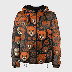 Куртка с капюшоном женская Мишки сердитые, цвет: 3D-черный