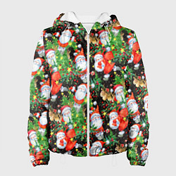 Куртка с капюшоном женская Деды Морозы с подарками, цвет: 3D-белый