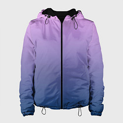 Куртка с капюшоном женская Рассвет розовый и синий градиент 3d, цвет: 3D-черный