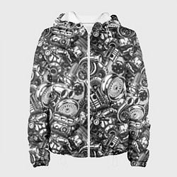 Куртка с капюшоном женская Запчасти двигателя автомобиля, цвет: 3D-белый