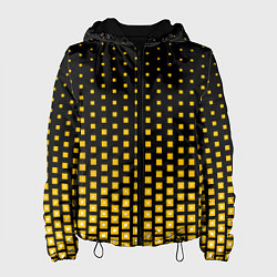 Куртка с капюшоном женская Жёлтые квадраты, цвет: 3D-черный