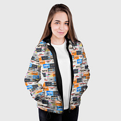 Куртка с капюшоном женская Ретро магнитофонные кассеты, цвет: 3D-черный — фото 2