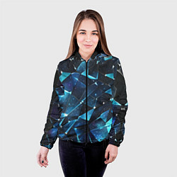 Куртка с капюшоном женская Синее разбитое стекло, цвет: 3D-черный — фото 2