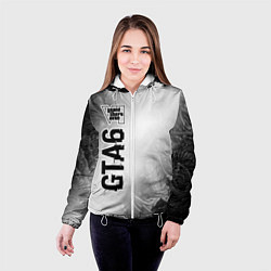 Куртка с капюшоном женская GTA6 glitch на светлом фоне по-вертикали, цвет: 3D-белый — фото 2