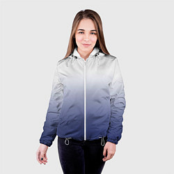 Куртка с капюшоном женская Туманный градиент бело-синий, цвет: 3D-белый — фото 2