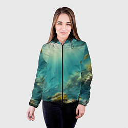 Куртка с капюшоном женская Рыбы под водой, цвет: 3D-черный — фото 2