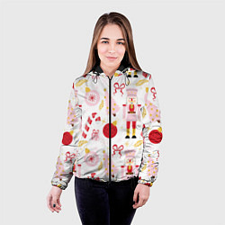 Куртка с капюшоном женская Щелкунчик в розовом цвете, цвет: 3D-черный — фото 2