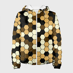 Женская куртка Камуфляж гексагон коричневый