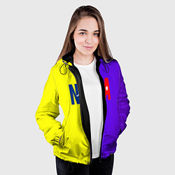 Куртка с капюшоном женская NBA sport полосы, цвет: 3D-черный — фото 2