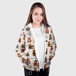 Куртка с капюшоном женская Мишки-пацаны из СССР, цвет: 3D-белый — фото 2