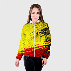 Куртка с капюшоном женская Borussia color краски спорт, цвет: 3D-белый — фото 2