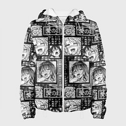 Куртка с капюшоном женская Ahegao cartoon, цвет: 3D-белый