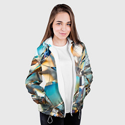 Куртка с капюшоном женская Грани стеклянного камня, цвет: 3D-белый — фото 2