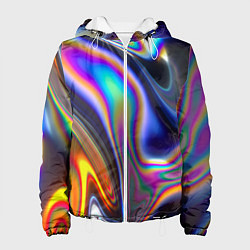Женская куртка Жидкая голографическая бензиновая абстракция