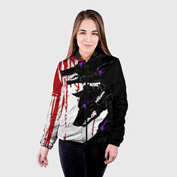 Куртка с капюшоном женская Стая на охоте, цвет: 3D-черный — фото 2