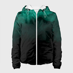 Женская куртка Зелёный туман на чёрном