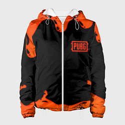 Куртка с капюшоном женская PUBG orange splash, цвет: 3D-белый