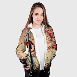 Куртка с капюшоном женская Лепестки скауры Toyota, цвет: 3D-белый — фото 2