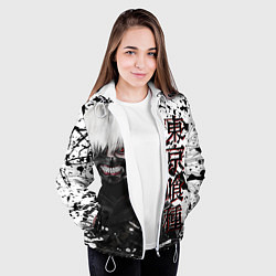 Куртка с капюшоном женская Kaneki Ken - Токийский Гуль, цвет: 3D-белый — фото 2