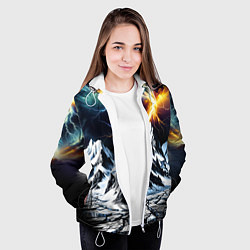 Куртка с капюшоном женская Молнии и горы, цвет: 3D-белый — фото 2