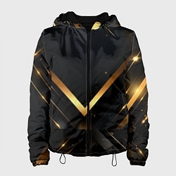 Куртка с капюшоном женская Gold luxury black abstract, цвет: 3D-черный
