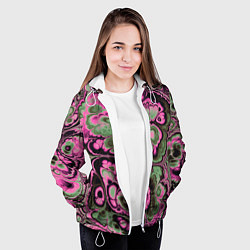 Куртка с капюшоном женская Абстрактный узор, цвет: 3D-белый — фото 2