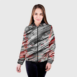Куртка с капюшоном женская Серые узоры, цвет: 3D-черный — фото 2