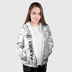 Куртка с капюшоном женская Palworld glitch на светлом фоне по-вертикали, цвет: 3D-белый — фото 2