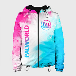 Куртка с капюшоном женская Palworld neon gradient style вертикально, цвет: 3D-черный