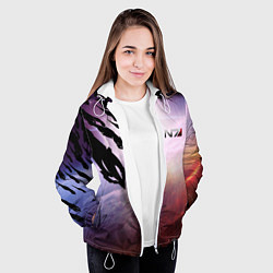Куртка с капюшоном женская Масс эффект вторжение, цвет: 3D-белый — фото 2