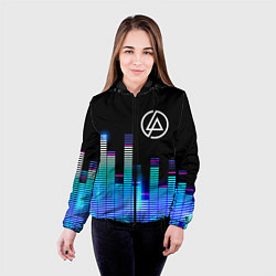 Куртка с капюшоном женская Linkin Park эквалайзер, цвет: 3D-черный — фото 2