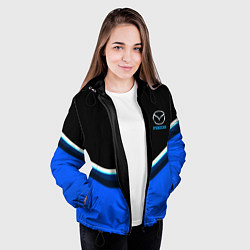 Куртка с капюшоном женская Mazda sport brend car, цвет: 3D-черный — фото 2