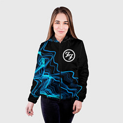 Куртка с капюшоном женская Foo Fighters sound wave, цвет: 3D-черный — фото 2