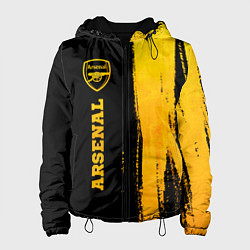 Куртка с капюшоном женская Arsenal - gold gradient по-вертикали, цвет: 3D-черный