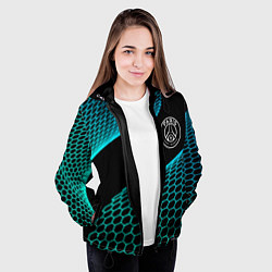 Куртка с капюшоном женская PSG football net, цвет: 3D-черный — фото 2