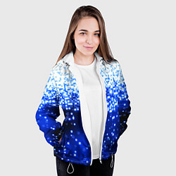 Куртка с капюшоном женская Поврежденный цифровой скин - осыпающиеся пиксели, цвет: 3D-белый — фото 2