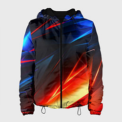 Куртка с капюшоном женская Geometry stripes neon steel, цвет: 3D-черный