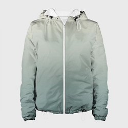 Куртка с капюшоном женская Серо-зелёный приглушённый градиент, цвет: 3D-белый
