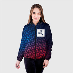 Куртка с капюшоном женская Rust неоновые соты, цвет: 3D-черный — фото 2