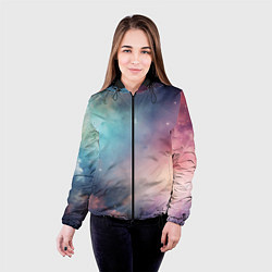 Куртка с капюшоном женская Нежный космос, цвет: 3D-черный — фото 2