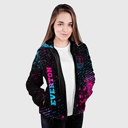 Куртка с капюшоном женская Everton - neon gradient вертикально, цвет: 3D-черный — фото 2