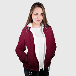 Куртка с капюшоном женская Градиент тёмный вишнёвый, цвет: 3D-белый — фото 2