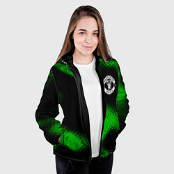 Куртка с капюшоном женская Manchester United sport halftone, цвет: 3D-черный — фото 2