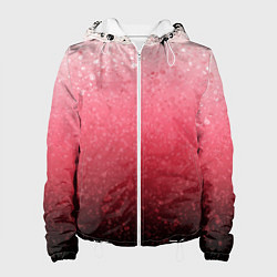 Куртка с капюшоном женская Градиент розово-чёрный брызги, цвет: 3D-белый