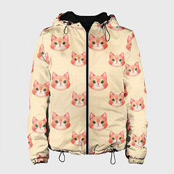 Куртка с капюшоном женская Рыжие котята, цвет: 3D-черный