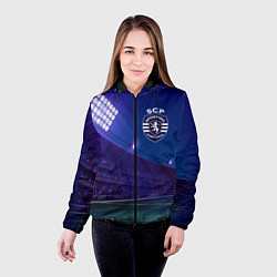 Куртка с капюшоном женская Sporting ночное поле, цвет: 3D-черный — фото 2