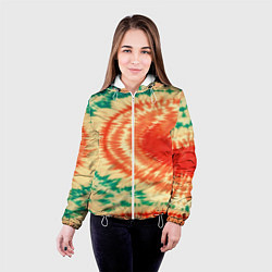 Куртка с капюшоном женская Тай-дай паттерн, цвет: 3D-белый — фото 2