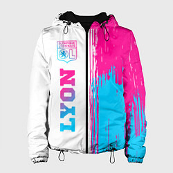 Куртка с капюшоном женская Lyon neon gradient style по-вертикали, цвет: 3D-черный