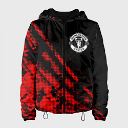 Куртка с капюшоном женская Manchester United sport grunge, цвет: 3D-черный