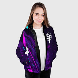 Куртка с капюшоном женская Sally Face neon gaming, цвет: 3D-черный — фото 2